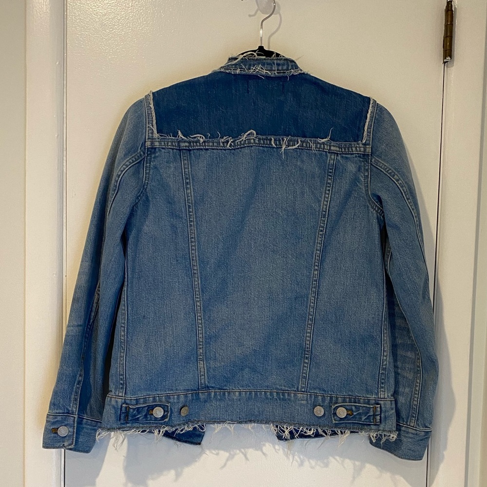 Madewell Two Tone Frayed Denim Jacket - Picture 4 of 6